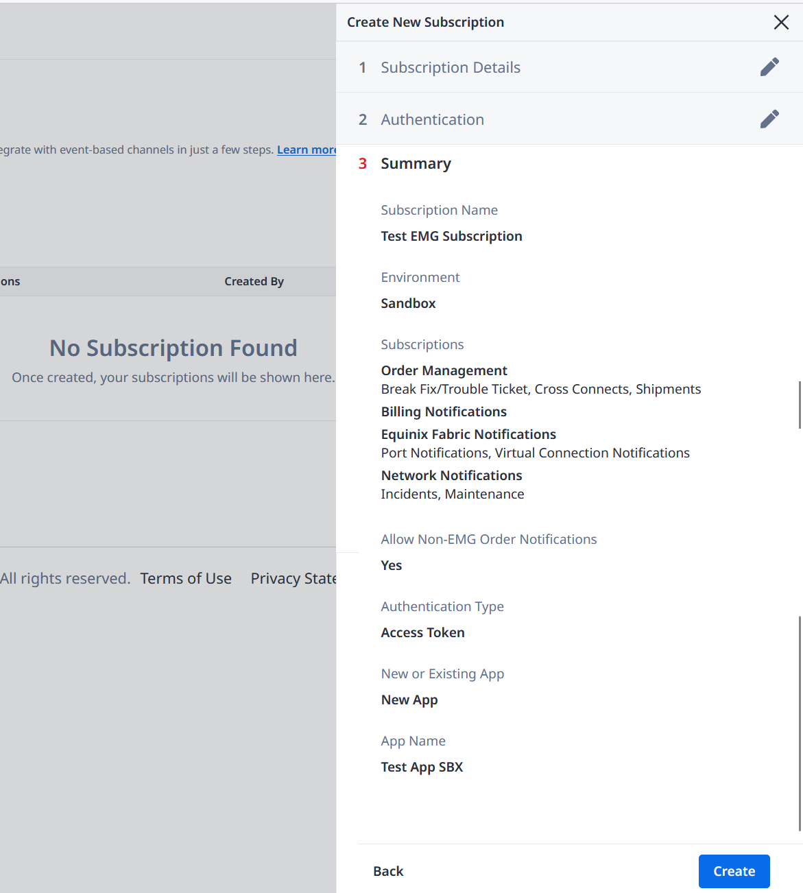 EMG - Subscription Summary