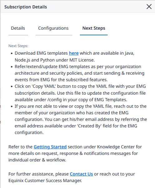 EMG - Subscription - Next Steps