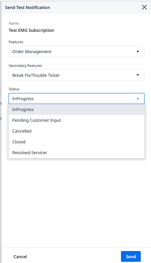 EMG - Subscription - Test Notification